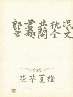 郎君共枕眠by笔趣阁全文