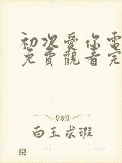 初次爱你电视剧免费观看完整版国语高清