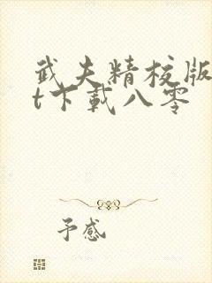 武夫精校版txt下载八零封面