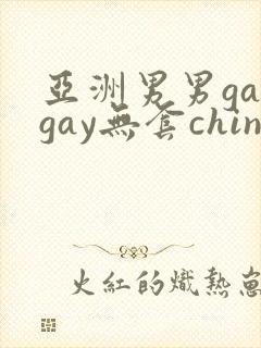亚洲男男gaygay无套chinese