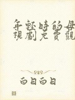 年轻时的母亲电视剧免费观看5封面