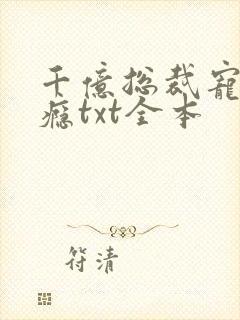 千亿总裁宠妻上瘾txt全本