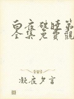 白夜破晓第二季全集免费观看