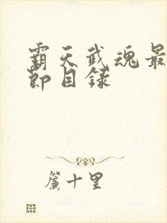 霸天武魂最新章节目录封面