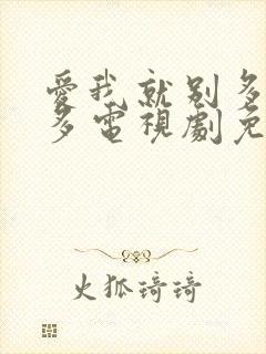 爱我就别多想太多电视剧免费观看封面