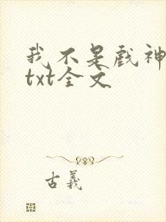 我不是戏神小说txt全文