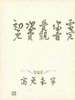 初次爱你电视剧免费观看完整版高清封面