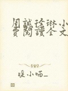 周诚徐琳小说免费阅读全文无弹窗封面