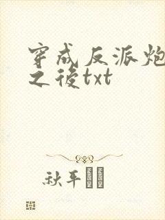 穿成反派炮灰攻之后txt