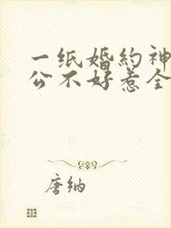 一纸婚约神秘老公不好惹全文免费阅读