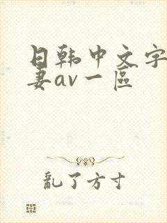 日韩中文字幕人妻av一区