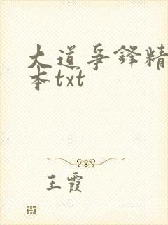 大道争锋精校全本txt
