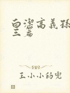 白洁高义孙倩陈三篇