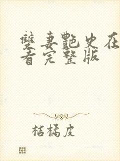 双妻艳史在线观看完整版