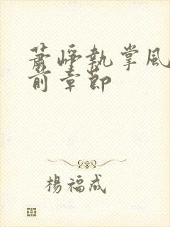 萧峥执掌风云超前章节