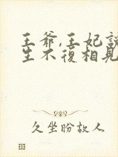 王爷,王妃说此生不复相见大结局