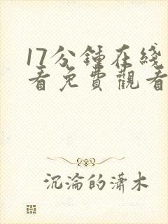 17分钟在线观看免费观看电视剧大全