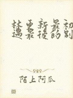 林更新最初的相遇最后的别离封面