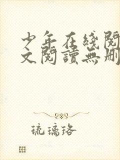 少年在线阅读全文阅读无删减封面