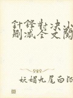 针锋对决小说未删减全文阅读