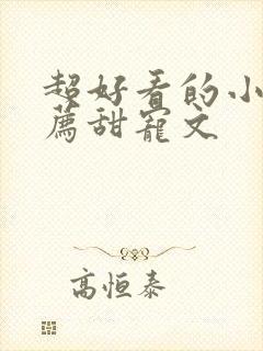 超好看的小说推荐甜宠文