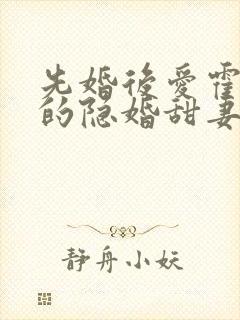 先婚后爱霍先生的隐婚甜妻