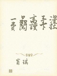 一品高手漫画免费阅读下拉式封面