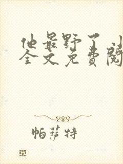 他最野了 小说全文免费阅读