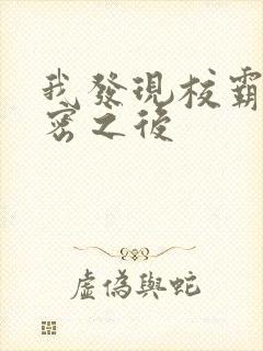 我发现校霸的秘密之后封面