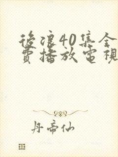 后浪40集全免费播放电视剧在线观看