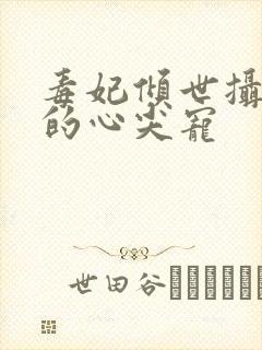 毒妃倾世摄政王的心尖宠