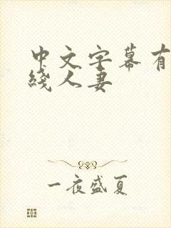 中文字幕有码在线人妻