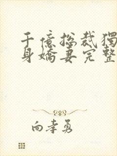 千亿总裁独宠替身娇妻完整版