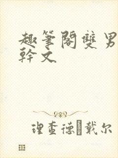 趣笔阁双男主高干文