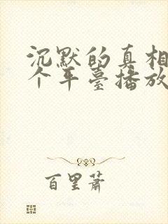 沉默的真相是哪个平台播放的封面