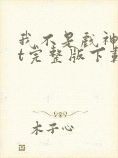 我不是戏神txt完整版下载