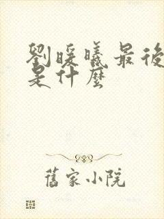 刘暖曦最后结局是什么