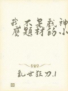 我不是戏神是什么题材的小说