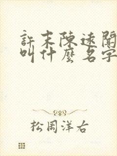 许末陈远闻小说叫什么名字