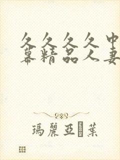 久久久久中文字幕精品人妻