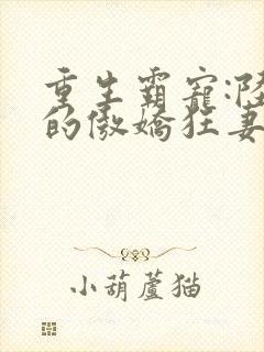 重生霸宠:陆爷的傲娇狂妻