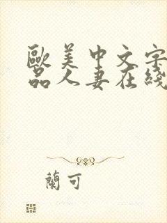 欧美中文字幕精品人妻在线看