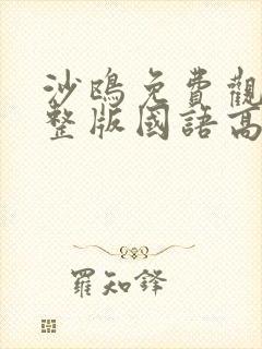 沙鸥免费观看完整版国语高清在线