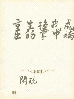 重生后我成了权臣的掌中娇完全版封面