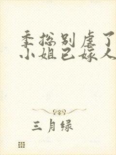 季总别虐了,舒小姐已嫁人全集版封面