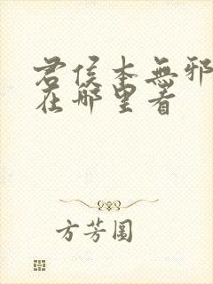 君侯本无邪小说在哪里看