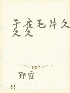 午夜毛片久久久久久封面