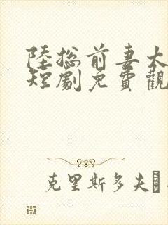 陆总前妻太傲娇短剧免费观看全集