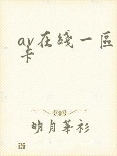 av在线一区不卡