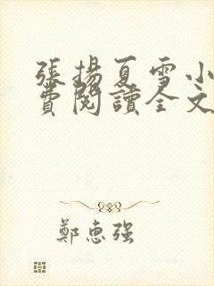 张扬夏雪小说免费阅读全文